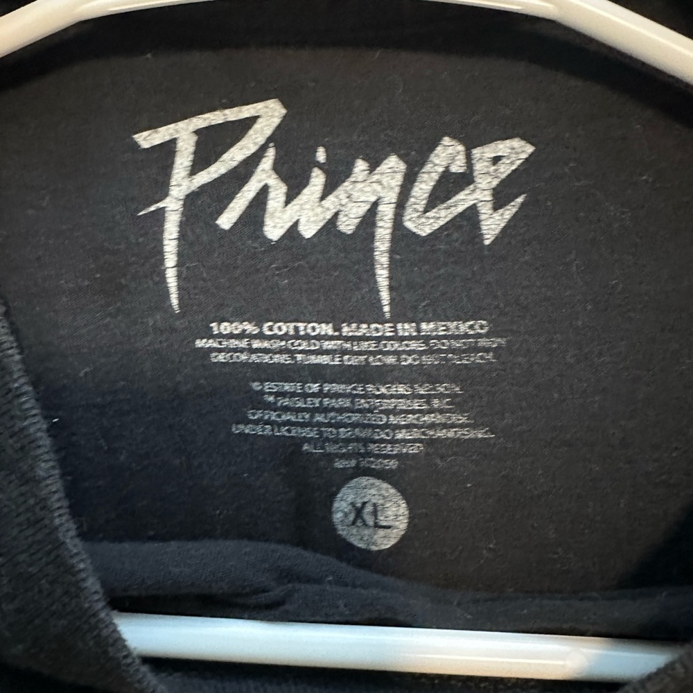 PRINCE Black Graphic T-Shirt with Music Print - Picture 3 of 3